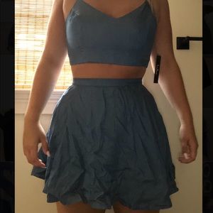 Lulus Blue two piece skirt set